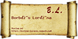 Borbás Loréna névjegykártya
