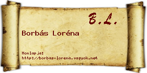 Borbás Loréna névjegykártya