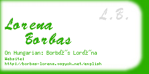 lorena borbas business card